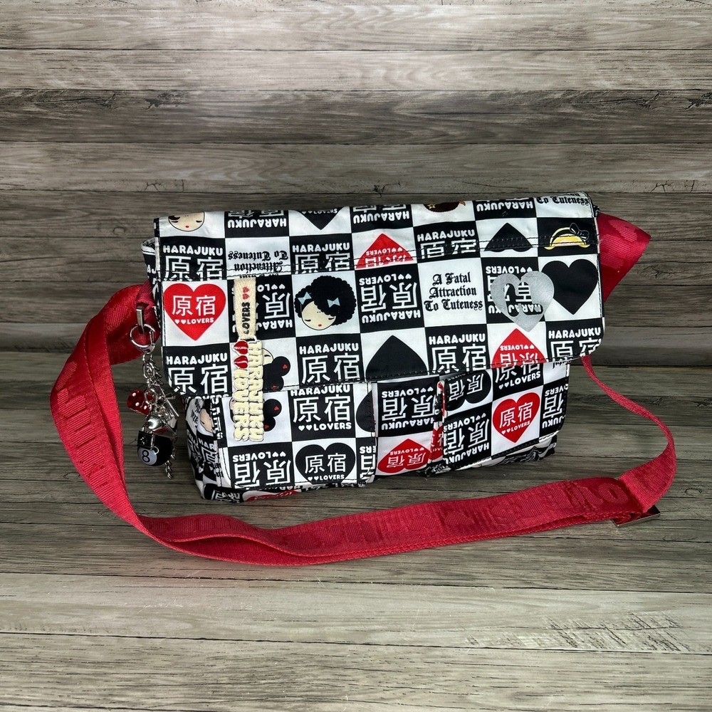 Vintage Harajuku Lovers Crossbody Messenger Bag Gwen Stefani Y2K Cuteness Charm